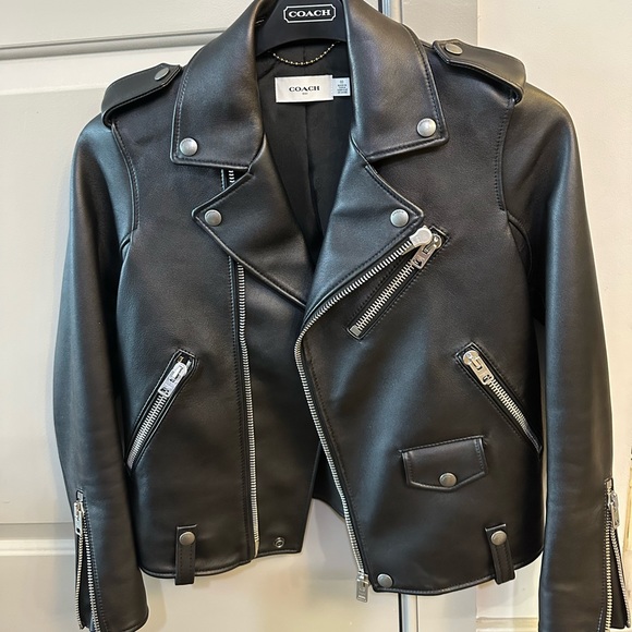 Coach leather moto jacket - Picture 2 of 8